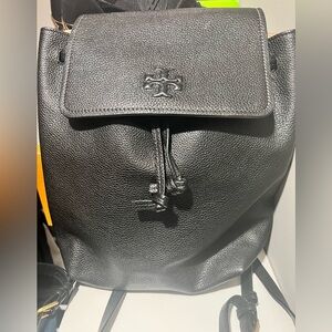 Tory Burch Black Textured Backpack